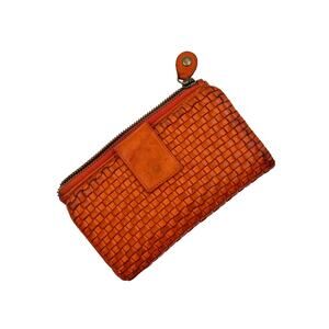 Ashwood Vintage Woven Leather Wallet Medium Orange